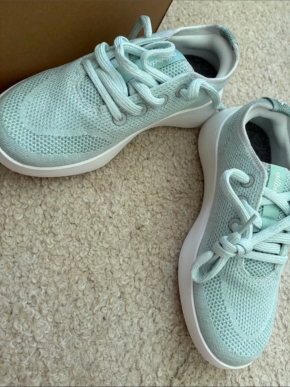 allbirds womens Mint Green tree runner go Sneakers - Breathable Knit Trainers